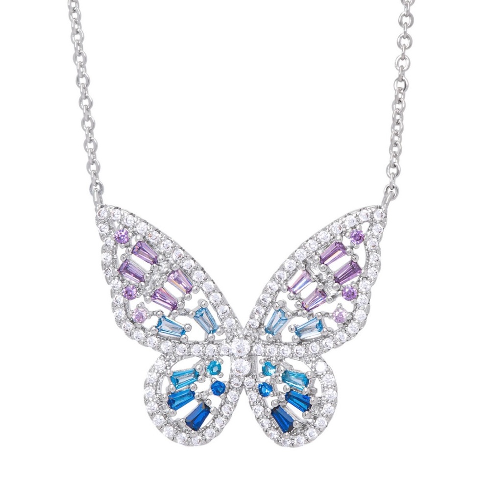 Elegant Silver Butterfly Necklace